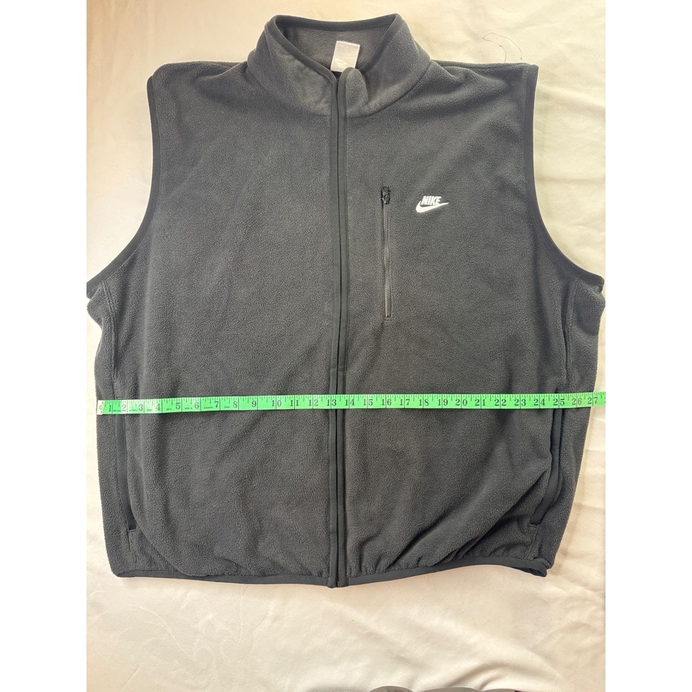 Nike Therma-FIT Mens XXL Black Full Zip Fleece Vest camping workout athletic - Picture 2 of 8